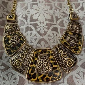 Vintage Leopard necklace and earrings